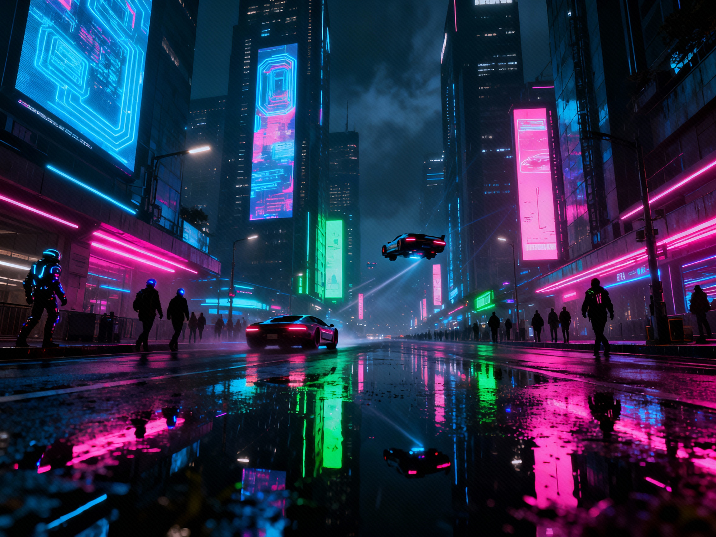 Cyberpunk city background