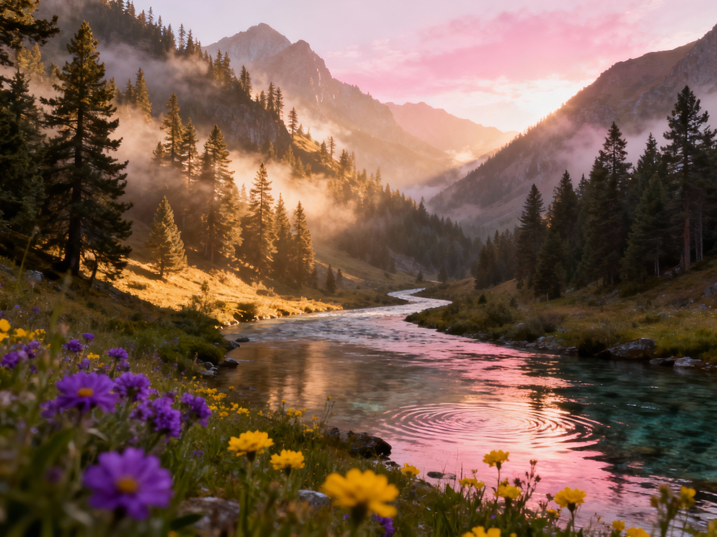 Mountain valley background